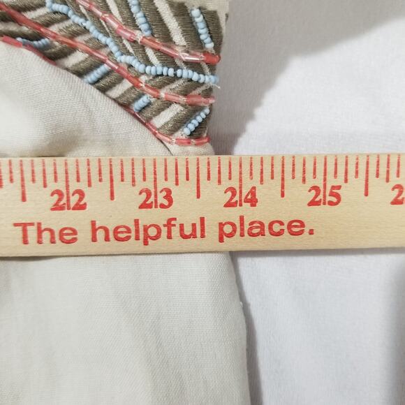 Chicos Jacket 3 16/18 XL Embellished Artisan Chino Linen Beaded Aztec Tribal NWT - Picture 11 of 12